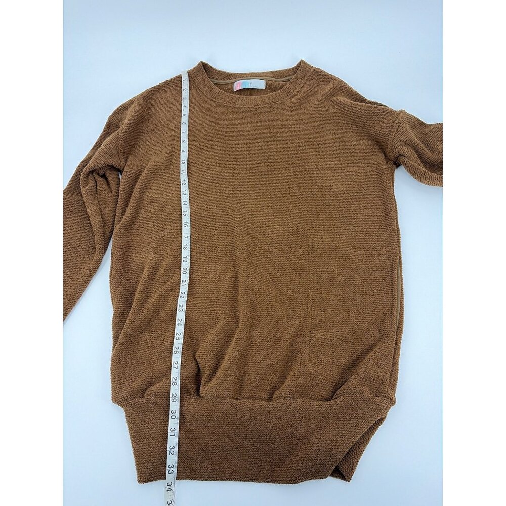 Free People Beach Banded Sweater Tunic Brown Womens Size Small Chunky Oversize - Picture 8 of 8
